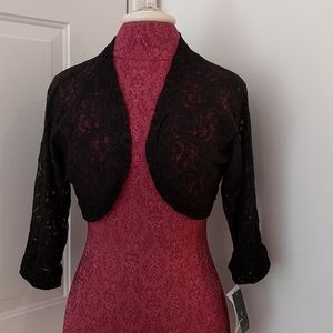 NWT Ronni Nicole sheer lace short jacket size L